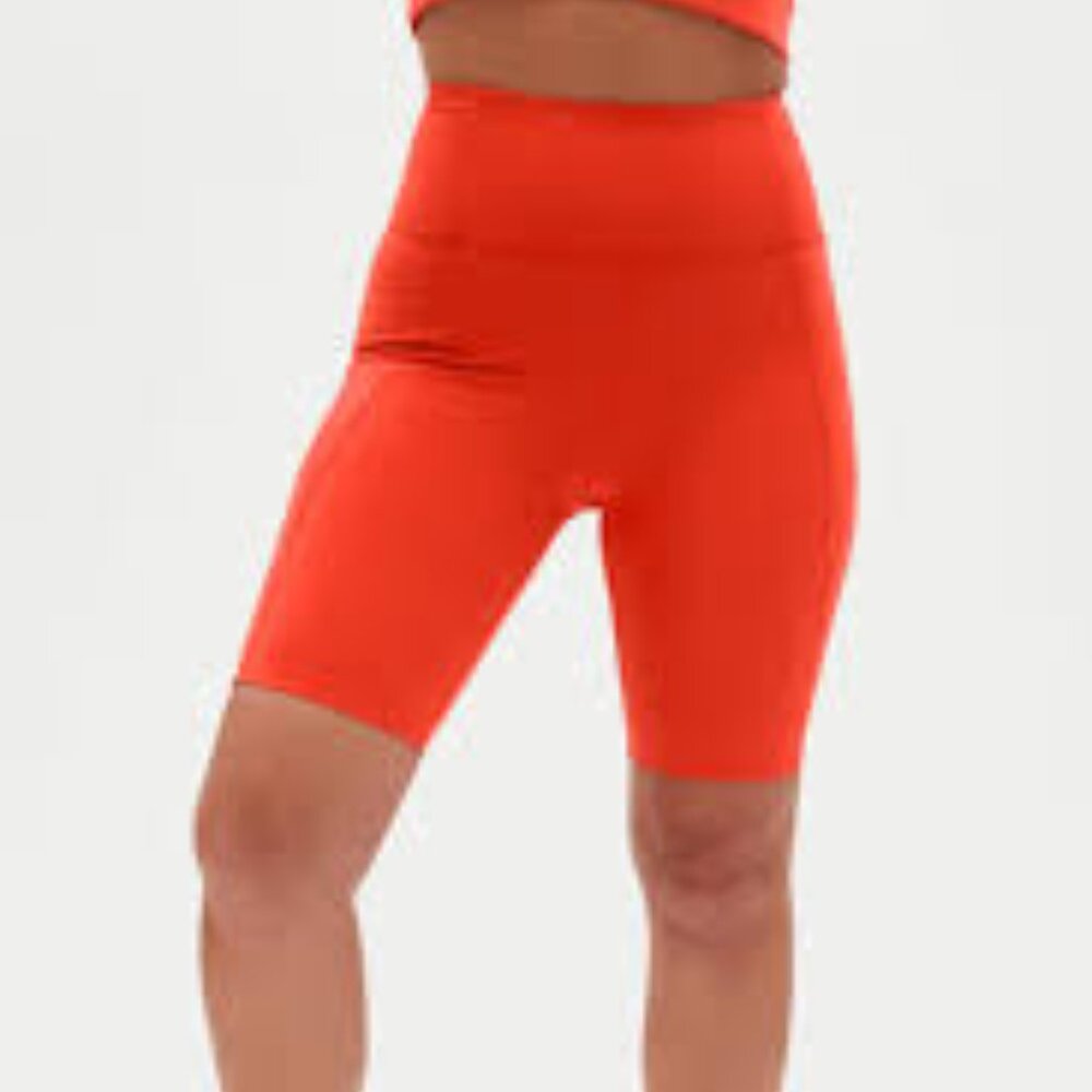 Girlfriend Collective blood orange bike shorts size small